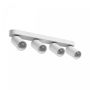 Påbygningsspot GU10 4 hoveder – hvid – IP20 – 480×70×135 mm – uden lyskilde