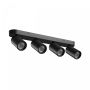 Påbygningsspot GU10 4 hoveder – sort – IP20 – 480×70×135 mm – uden lyskilde