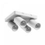 Påbygningsspot GU10 4 hoveder – firkantet – hvid – IP20 – 220×220×134 mm – uden lyskilde