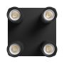 Påbygningsspot GU10 4 hoveder – firkantet – sort – IP20 – 220×220×134 mm – uden lyskilde – billede 4