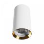 Påbygningsspot GU10 – rund – hvid/guld – IP20 – 55×100 mm – uden lyskilde