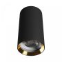 Påbygningsspot GU10 – rund – sort/guld – IP20 – 55×100 mm – uden lyskilde