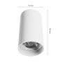 Påbygningsspot GU10 – rund – hvid – IP20 – 55×100 mm – uden lyskilde – billede 5