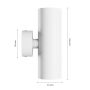 Væglampe GU10 2 hoveder – rund – hvid – IP20 – 55×160×90 mm – uden lyskilde – billede 6