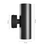 Væglampe GU10 2 hoveder – rund – sort – IP20 – 55×160×90 mm – uden lyskilde – billede 6