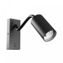 Væglampe GU10 – fleksibel arm – rund – sort – med kontakt – IP20 – 55×100×410 mm – uden lyskilde