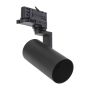 3-faset skinnespotlight GU10 sort – 56,5×121×172 mm