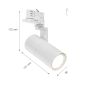 3-faset skinnespotlight GU10 hvid – 56,5×121×172 mm – billede 2