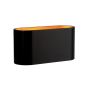 Væglampe G9 – oval – sort/guld – IP20 – 80×80×160 mm – uden lyskilde