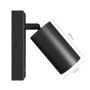 Væglampe GU10 – rund – sort – med kontakt – IP20 – 55×100 mm – uden pære – billede 6