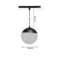 LED-kuglependel til 48V -skinne 5W K3000 Ø100 mm – Sort – billede 5