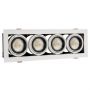 LED Spot 4 x GU10 Sort - Hvid Ramme Firkantet Indbygning