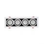 LED Spot 4 x GU10 Sort - Hvid Ramme Firkantet Indbygning