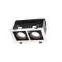 LED Spot Indbygning Mini 2 x GU10 Sort - Hvid ramme Firkantet