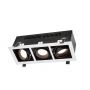 LED Spot 3 x GU10 Sort - Hvid Ramme Firkantet Indbygning