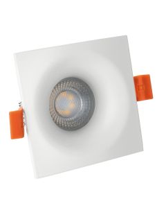LED Spot GU10 Firkantet Hvid Indbygning IP20